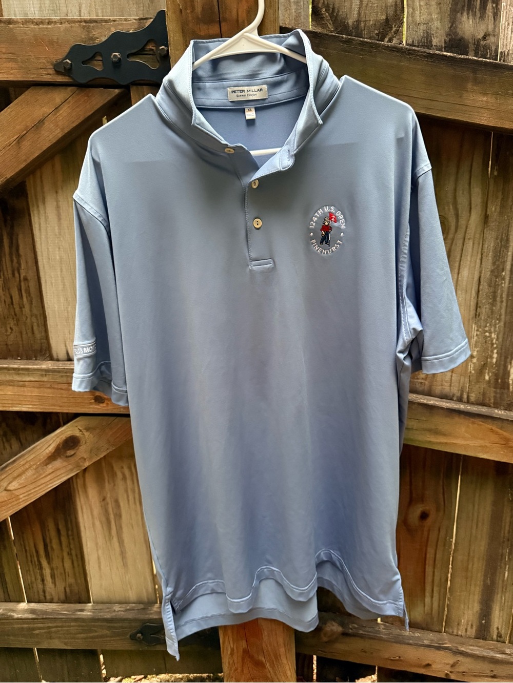 Peter Millar Men's Light Blue Polo Shirt. U.S. Open
